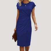 Women’s ruched cap sleeve midi dress