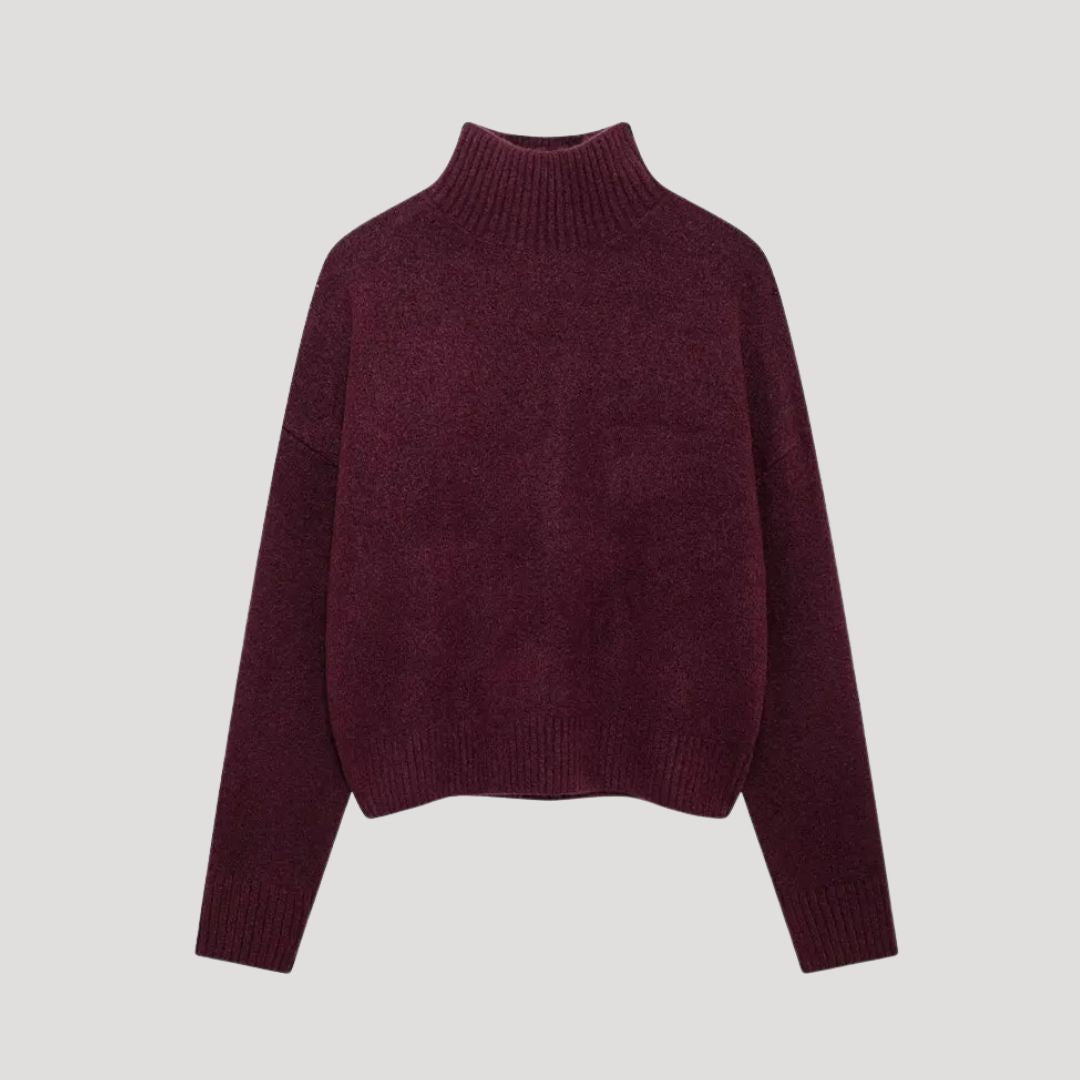 Women high neck knit jumper