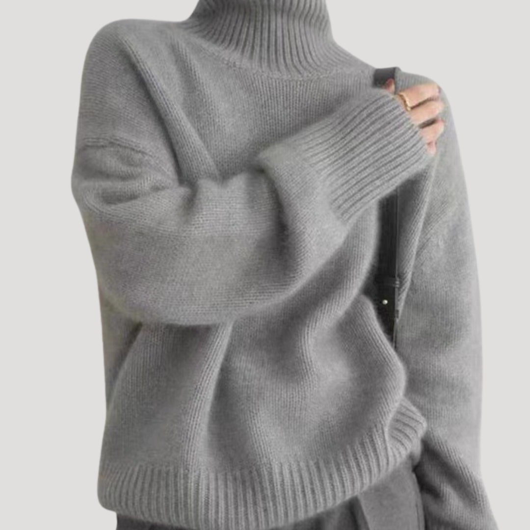 Women’s oversized chunky knit high neck jumper