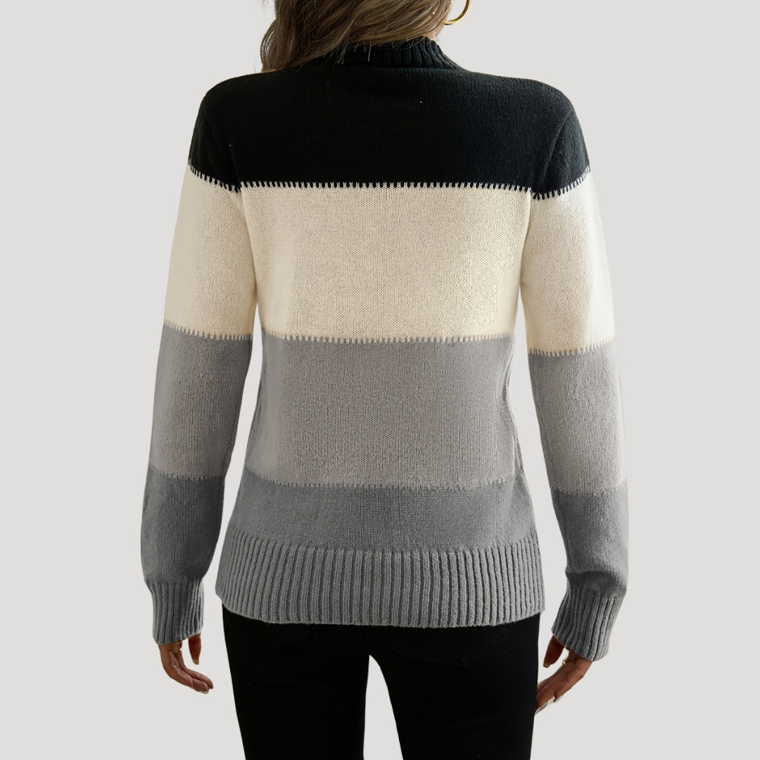Women’s soft knit jumper lightweight striped pullover