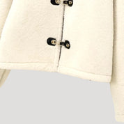 Women toggle closure fleece cardigan