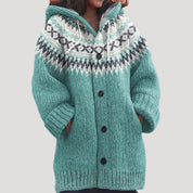 Women’s fair isle chunky knit patterned cardigan