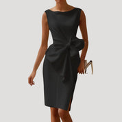 Women’s sleeveless wrap midi dress with bow