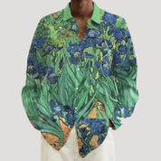 Men’s long sleeve floral printed casual shirt