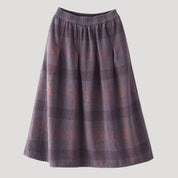 Women plaid maxi skirt