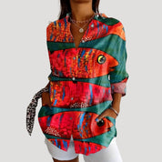 Women’s summer linen shirt long sleeve blouse