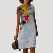 Women’s floral short sleeve midi day dress