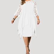 Women’s midi dress with sleeves layered design