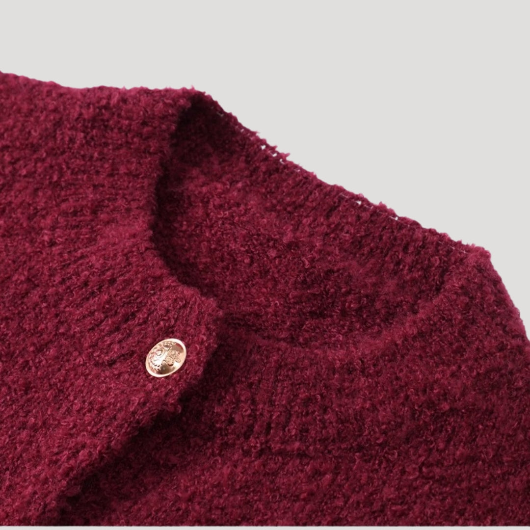 Women's boucle button up cardigan – oversized knit