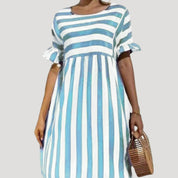 Women’s striped short sleeve mini day dress