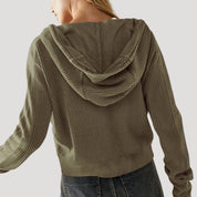 Women’s cropped zip up knit jumper top