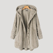 Cozy hooded textured coat