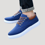 Men’s lace up canvas smart casual trainers