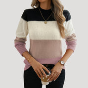 Women’s soft knit jumper lightweight striped pullover