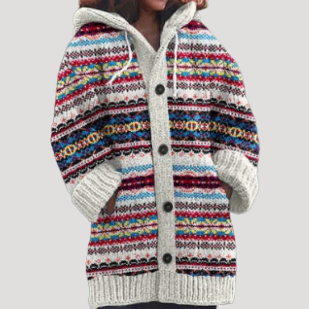 Women’s fair isle chunky knit patterned cardigan