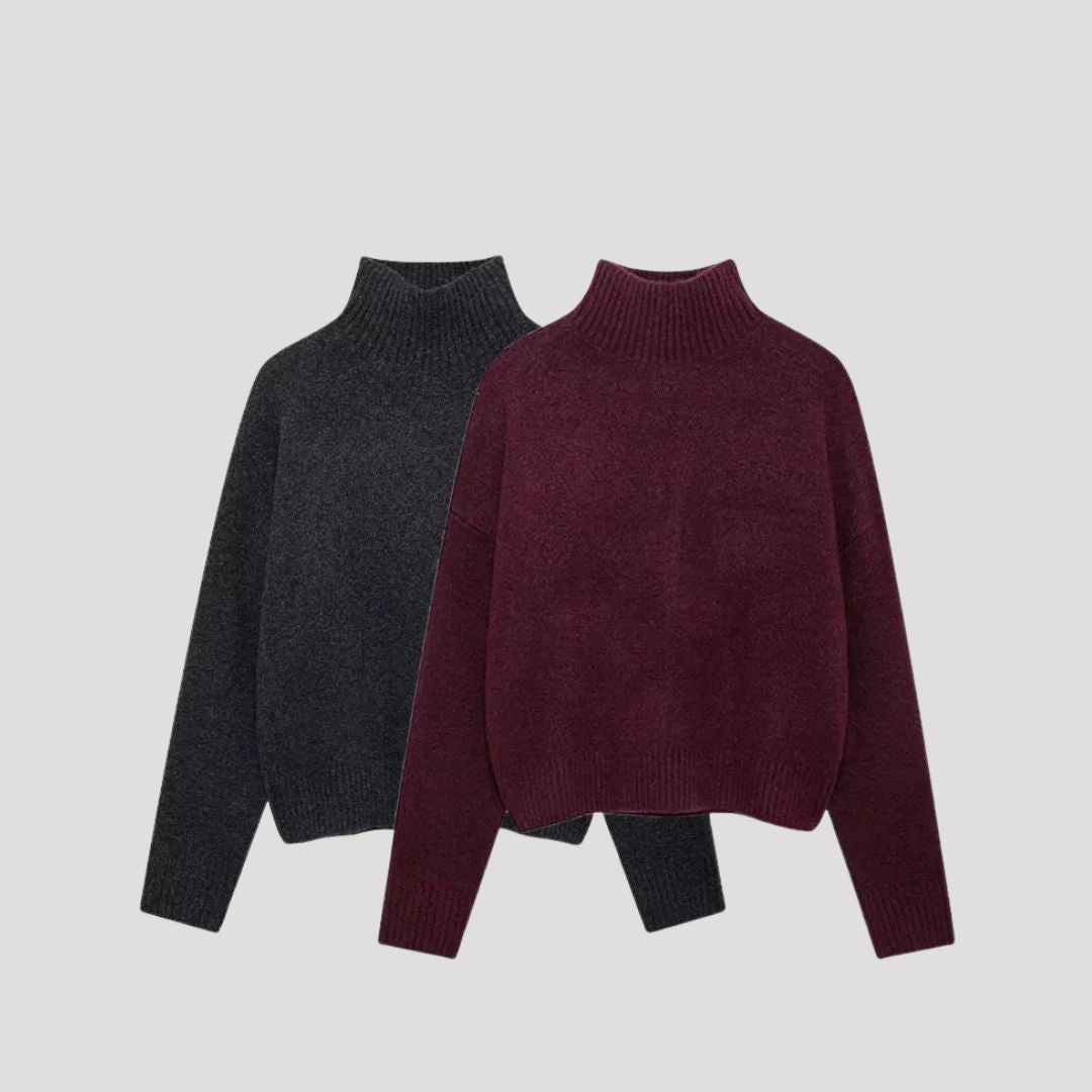 Women high neck knit jumper