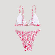 Floral print plunge bikini set