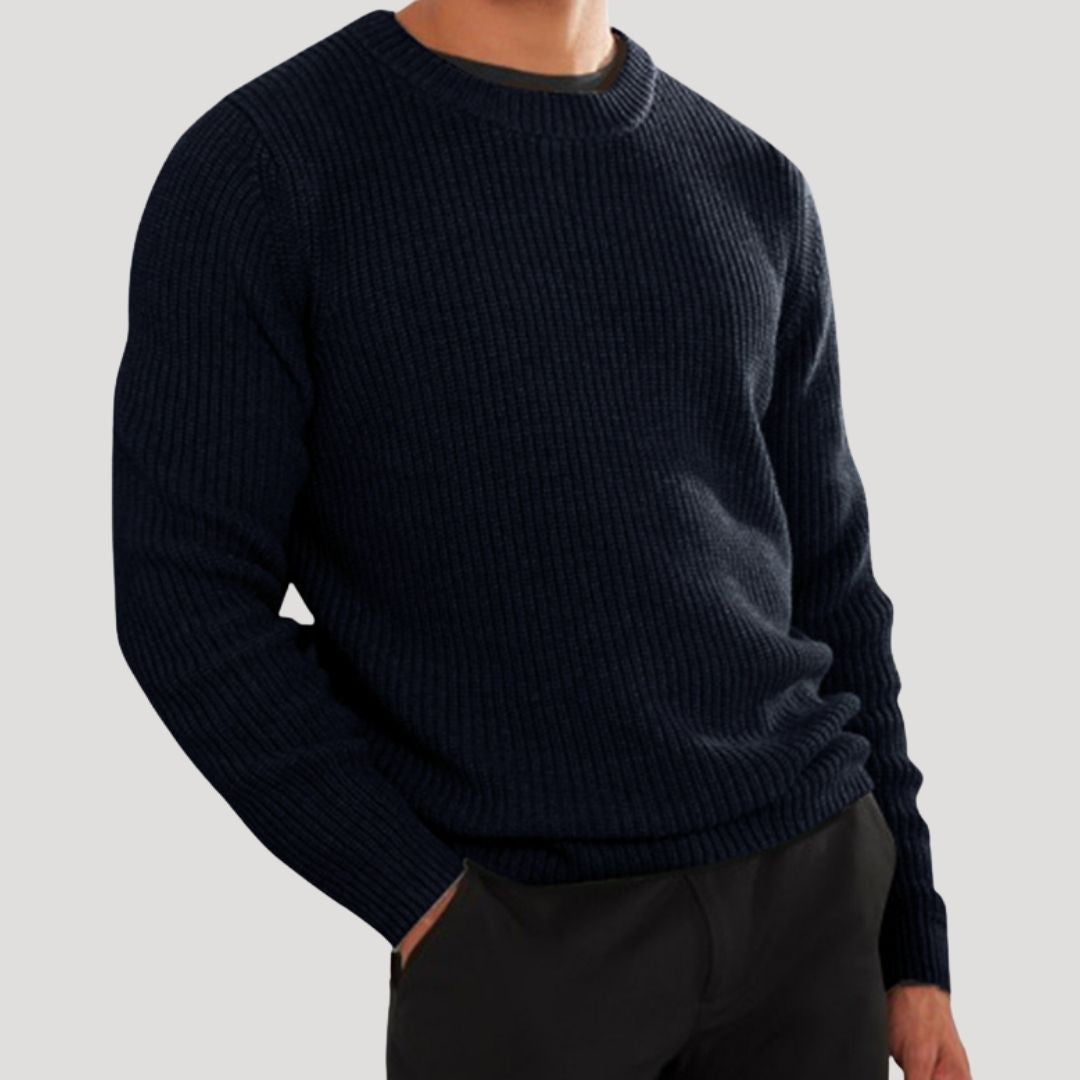 Men’s wool knit crew neck winter jumper