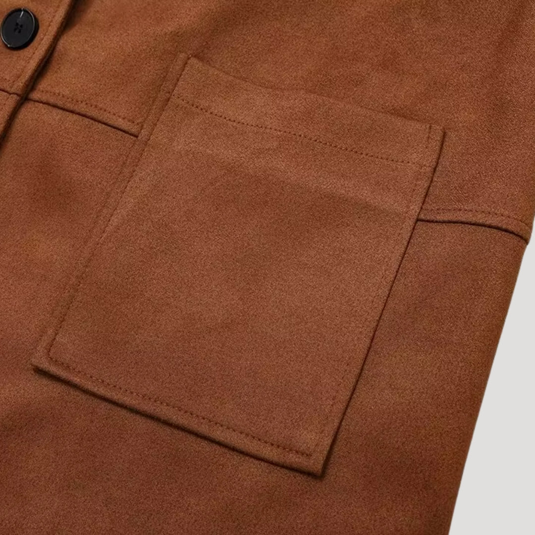 Women’s suede oversized winter jacket