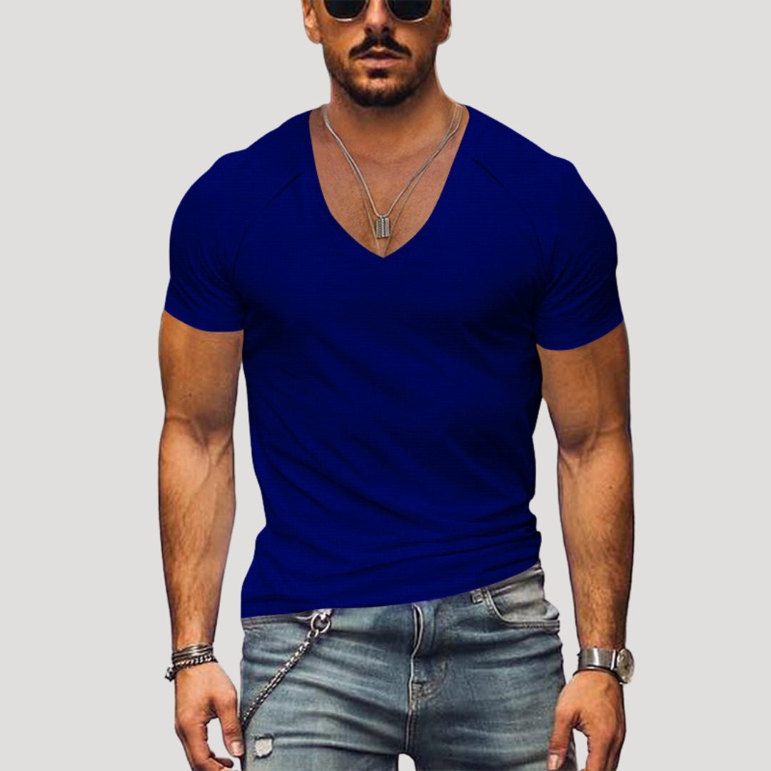Men’s v neck fitted short sleeve t shirt