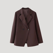 Chocolate brown tailored double-breasted blazer