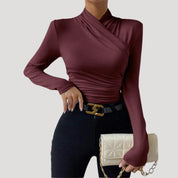 Women ruched crossover top