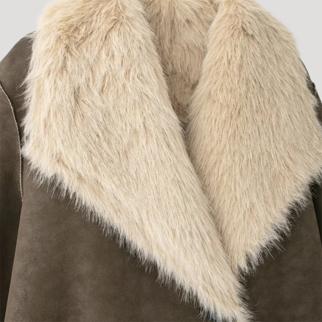 Women faux shearling oversized coat