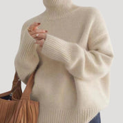 Women’s oversized chunky knit high neck jumper