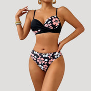 Floral print wrap bikini set