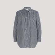 Oversized striped button-up shirt
