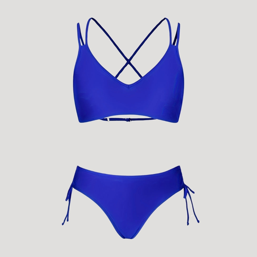 Strappy bikini set with side-tie bottoms