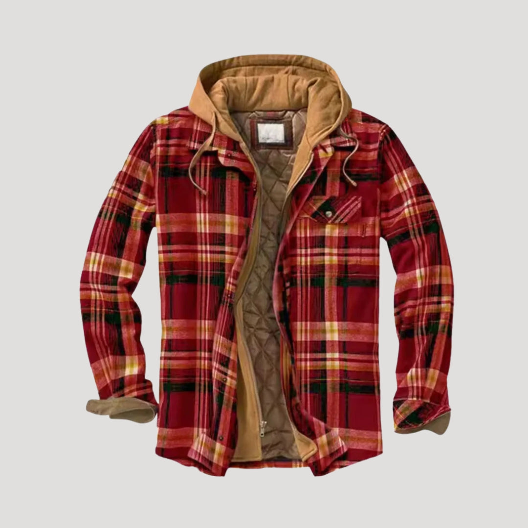 Men's flannel padded shirt jacket