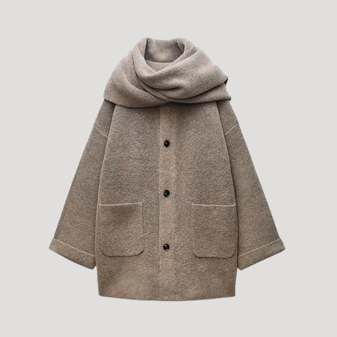 Women wool buttoned winter coat