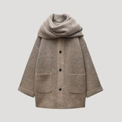 Women wool buttoned winter coat