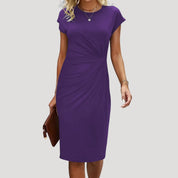 Women’s ruched cap sleeve midi dress