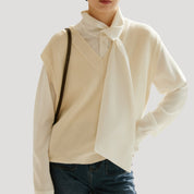 Women’s knitted v neck sleeveless jumper vest