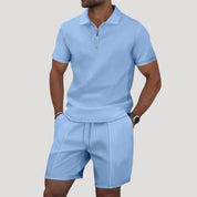 Men’s zip polo shorts co ord set