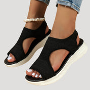 Women’s knit slip on flat walking sandals