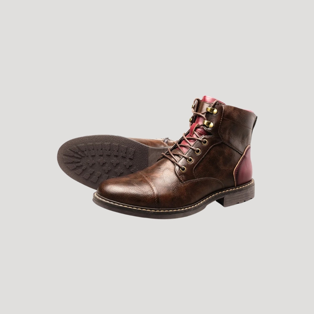 Men’s brown lace up leather ankle boots