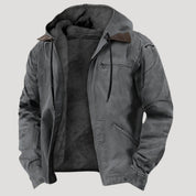 Hooded fleece-lined jacket