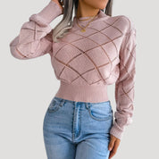 Women's cropped knit pullover sweater