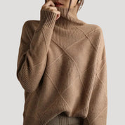 Women's turtleneck diamond sweater