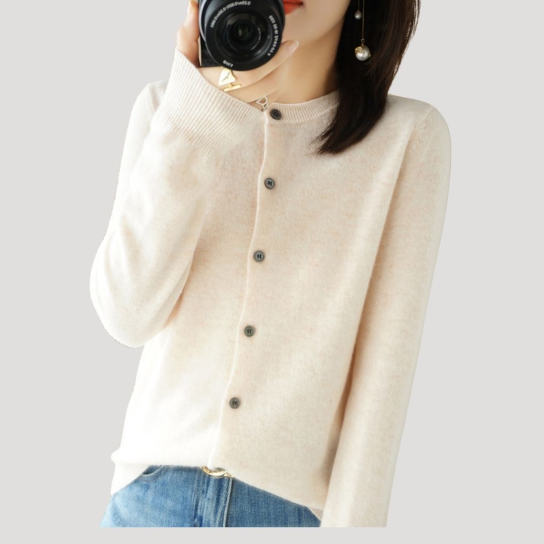 Women’s wool knit button warm winter cardigan