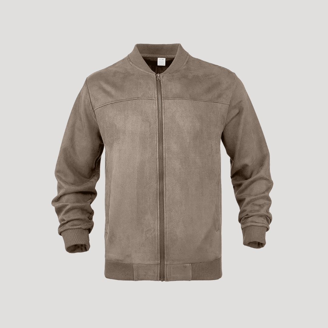Men’s lightweight suede bomber harrington jacket