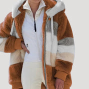 Women’s fluffy faux fur cosy winter jacket