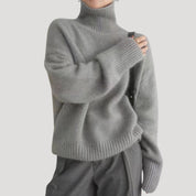 Women’s oversized chunky knit high neck jumper