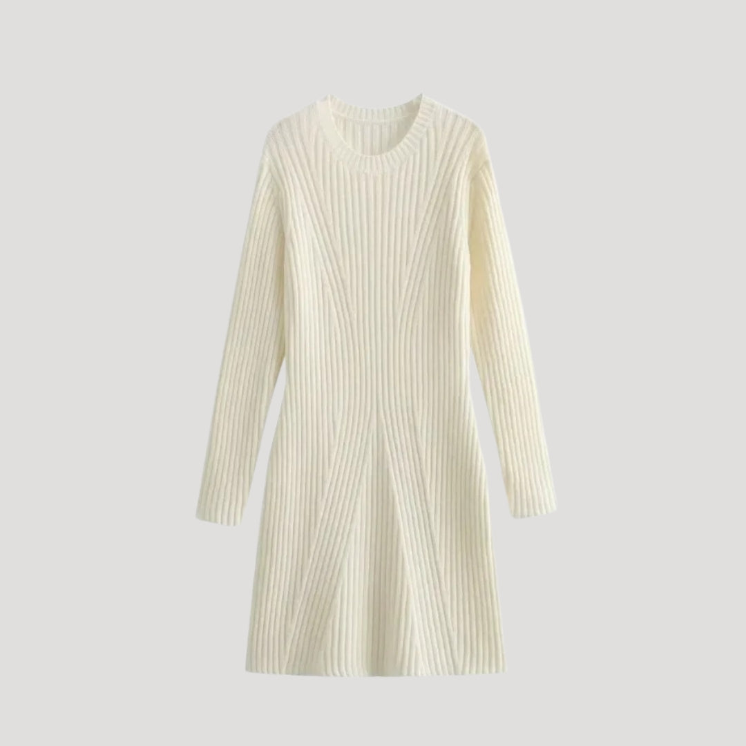 Ribbed knit sweater dress