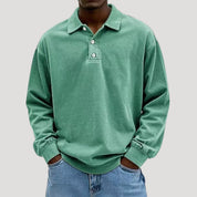 Men’s long sleeve polo top in brushed cotton