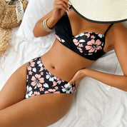 Floral print wrap bikini set