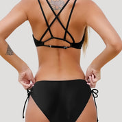 Strappy bikini set with side-tie bottoms